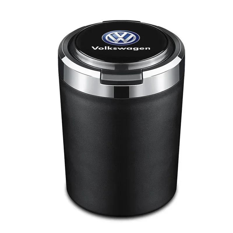 For VW New Car Cigarette Ashtray Cup With Lid With LED Light Portable Detachable Vehicle Ashtray For Volkswagen CC R-Line GTI
