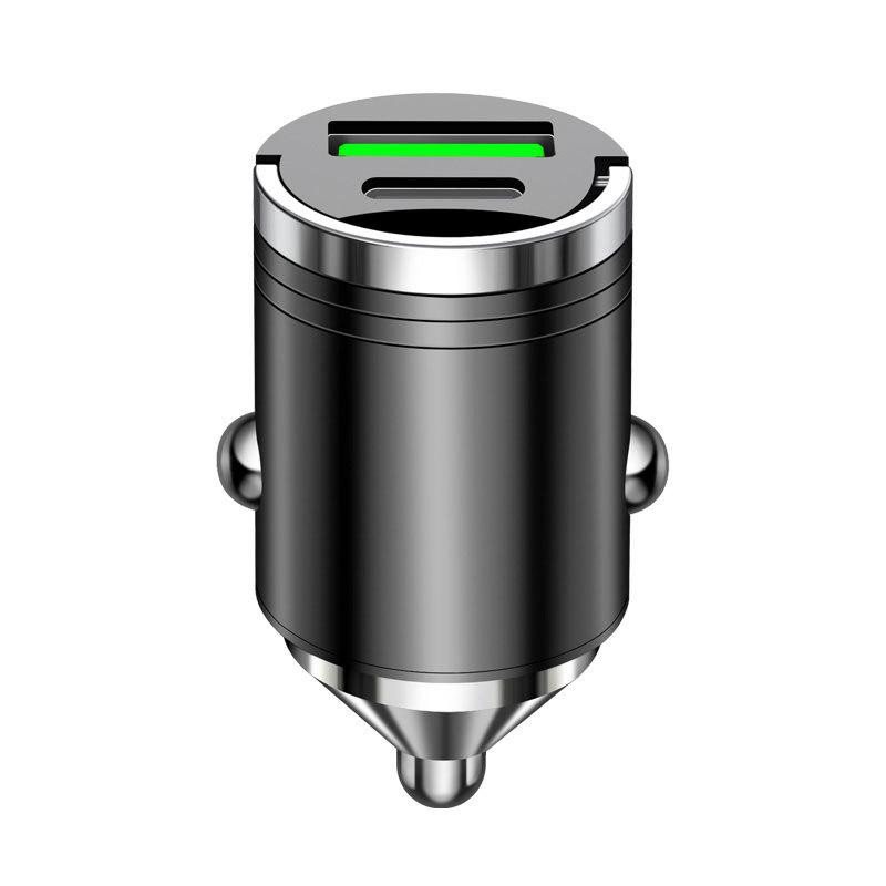 Super Fast PD Car Charger with Hidden Seat, Metal Design, 100W.