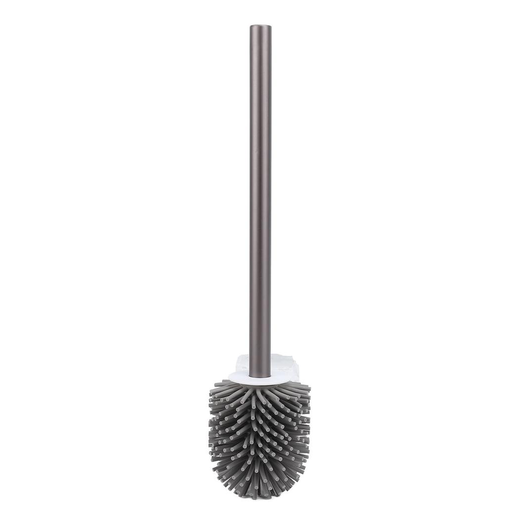 Toilet Brush with Storage Holder Wall Mounted Aluminum Alloy Long Handle Toilet Scrubber for Home