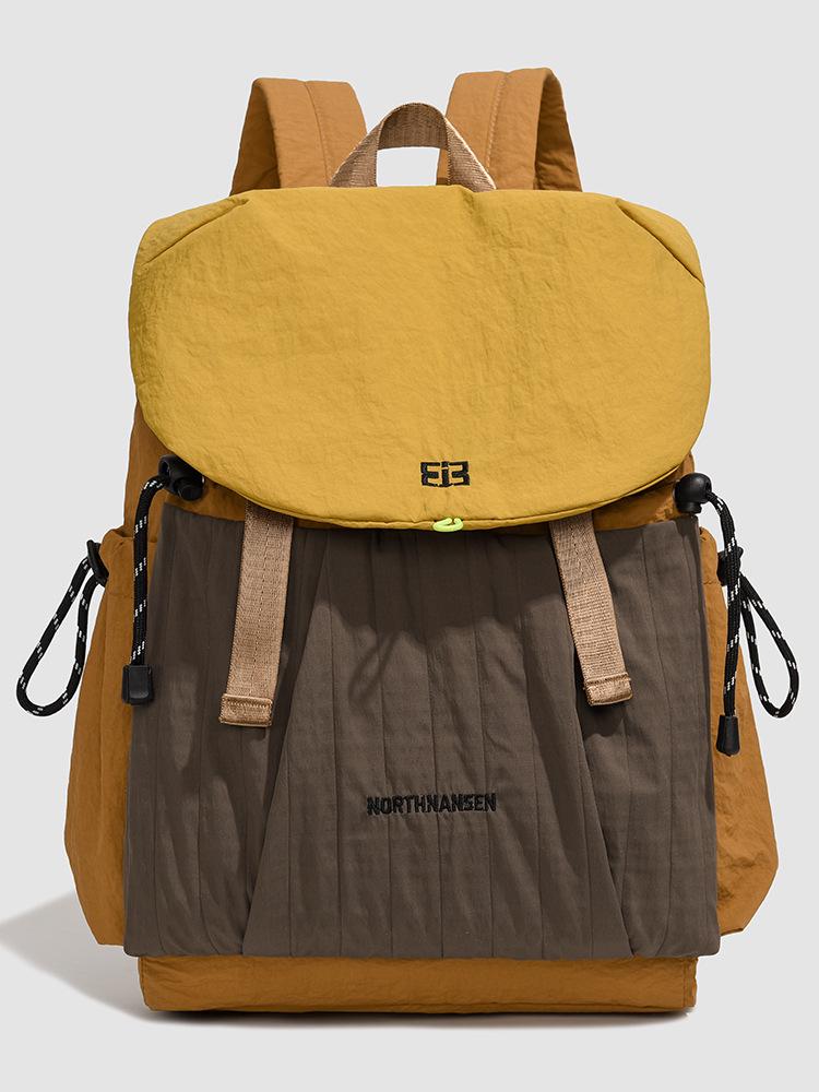 

Стильный рюкзак-мешок с цветными блоками на шнурке - Большая вместимость, легкий и универсальный для колледжа и путешествий