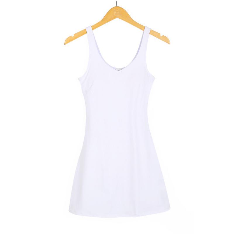 

LULU Women s Fitness Tennis Skirt with Chest Pads - Breathable, Elastic, Fake Two-Piece Design, Anti-Exposure, All-Season 4/M