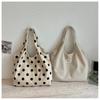 Large Capacity Polka Dot Tote Bag Women Soft Suede Shoulder Minimalist Commuter Crossbody Daily Use