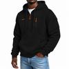 Men's Half Zip Hooded Sweatshirt for Fall and Winter, Casual Athletic Pullover Top