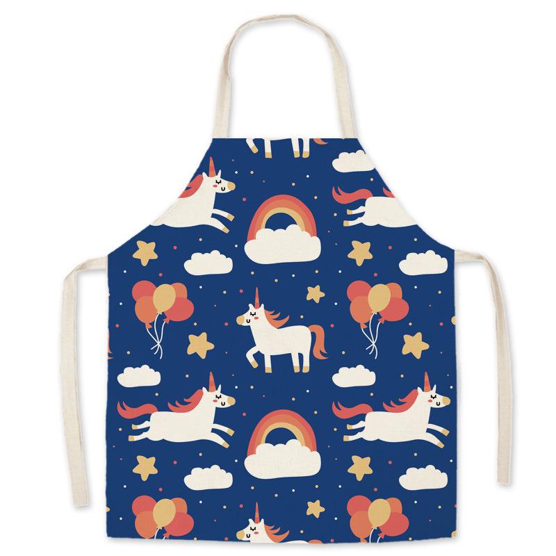 Cartoon Print Oil-Proof Parent-Child Kitchen Apron, Sleeveless Neck-Hanging Style