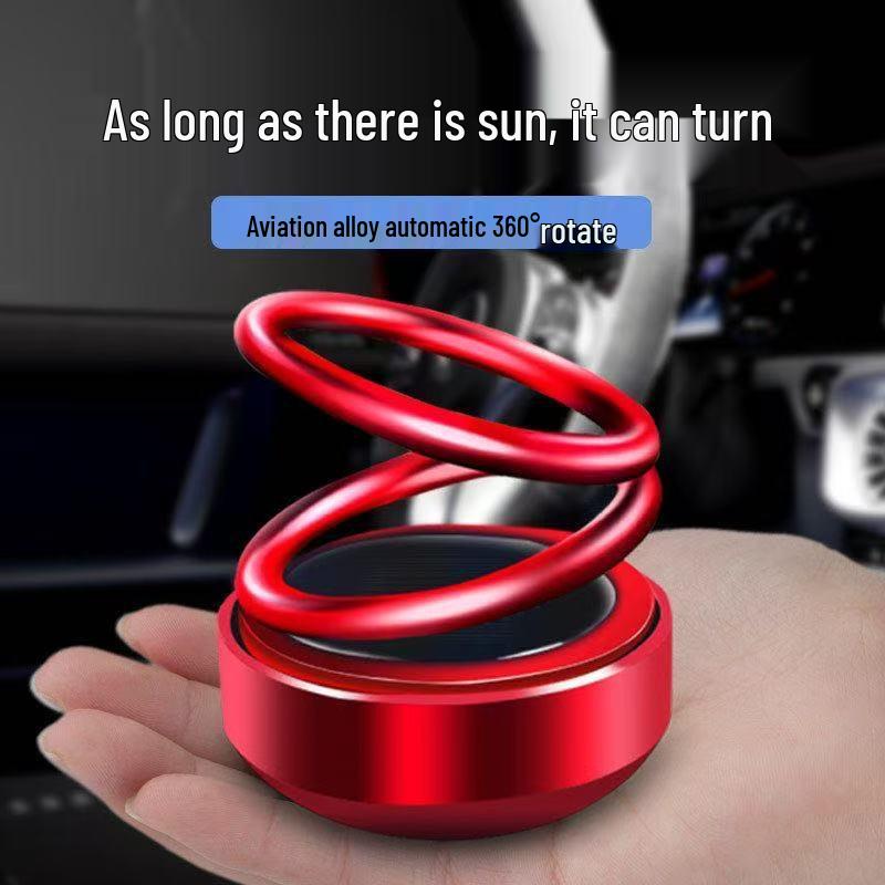 Solar Aluminum Alloy Dual-Ring Car Air Freshener and Interior Decoration