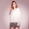 Sancai 2025 Autumn Women's Round Neck Hollow Knitted Pullover