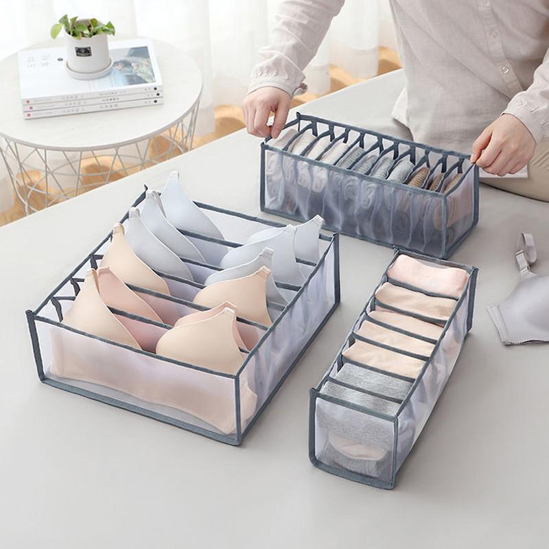 Underwear Drawer Organizer With Multicompartment Nylon Storage For Bedroom Use