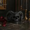 Personalized Goth Room Decor 3D Printed Goat Horn Skull Ornament, Gothic Ram Horned Devil Handmade Style Desktop Skull, Halloween Dark Statue for Home