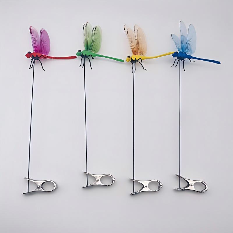 Dragon Fly Clips For Bugs Repellent, 3D Dragonfly Garden Stakes Decor - Dragonfly Clips To Keep Bugs Away, For Outdoor Garden