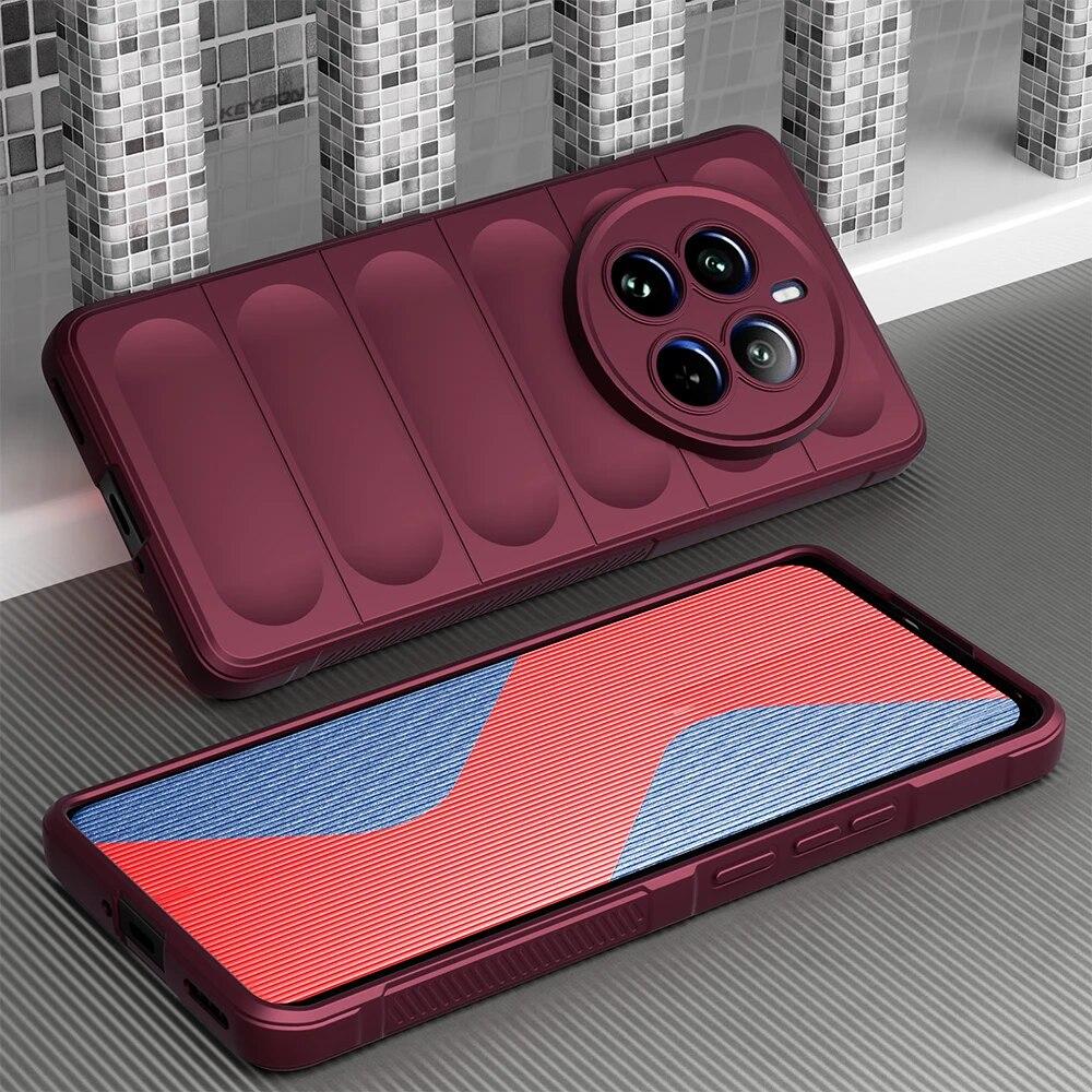 

Протиударний чохол KEYSION для Realme 12 Pro+ 5G Протиковзаюча м’яка силіконова задня кришка телефону для OPPO Realme 12 Pro Plus 5G 11 Pro+ for Realme 12 Pro 5G вина червоного кольору