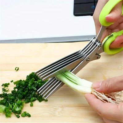 Multifunktionale Küchenschere aus Edelstahl, Schnellzerkleinerer für Zwiebeln, Kräuter, Seetang, Pfeffer und Gemüse – Grillutensilien für den Außenbereich