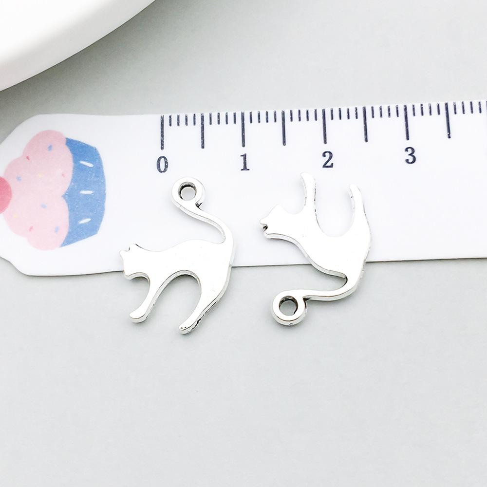 Set di 100 Ciondoli Gatto Farfalla Luna Argento Antico per Braccialetti e Collane Fai da Te