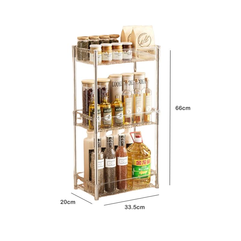 Kitchen Storage Rack 2/3Layers Makeup Storage Box Spices Snack Multi-Functional Retractable Storage Shelf for Home