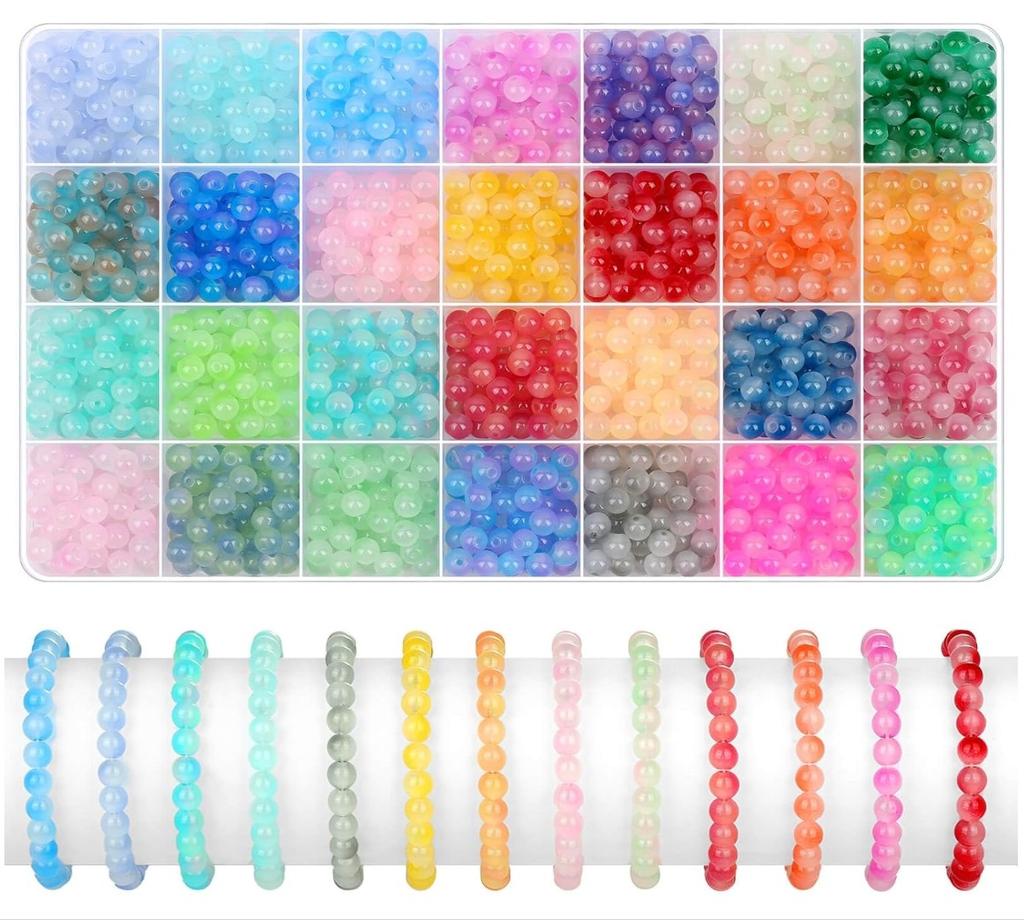 6Mm Glass Jelly Double Bead Set Glass Beads Beaded Diy Jewelry Accessories Glass Beads