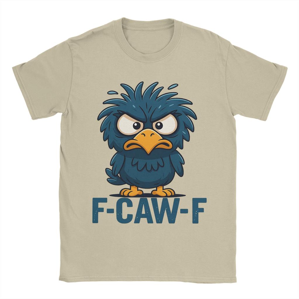 F-Caw-F Angry Bird Meme Funny Men T Shirts Vintage Tee Shirt Short Sleeve Crew Neck T-Shirts Pure Cotton Graphic Printed Tops
