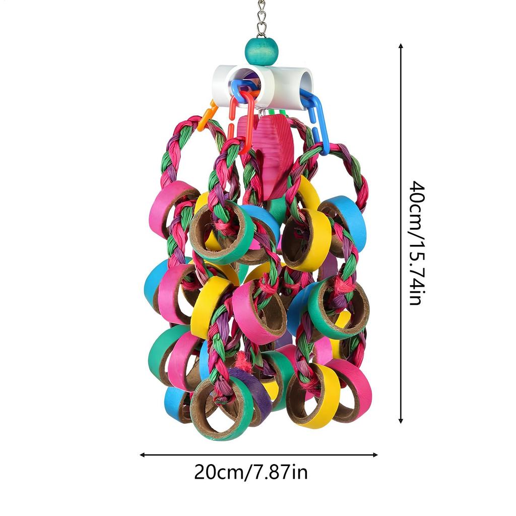 Bird Chew Toys Perch Climbing Play Ornaments Small Bird Toys For Parakeets Lovebirds Macaws Cockatiels Home Indoor Outdoor Yard