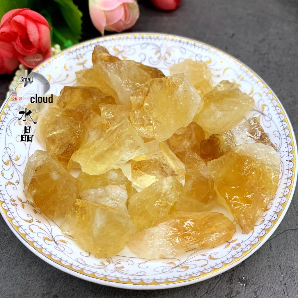 Natural Brazilian Yellow Citrine Raw Stone Aromatherapy Crystal Ornament 