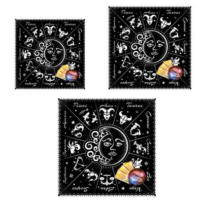 Quadratisches Flanell Tarot Altartuch Brettspielunterlage Astrologische Orakelunterlage Tischdecke Kartenmatte Wahrsagertischtuch