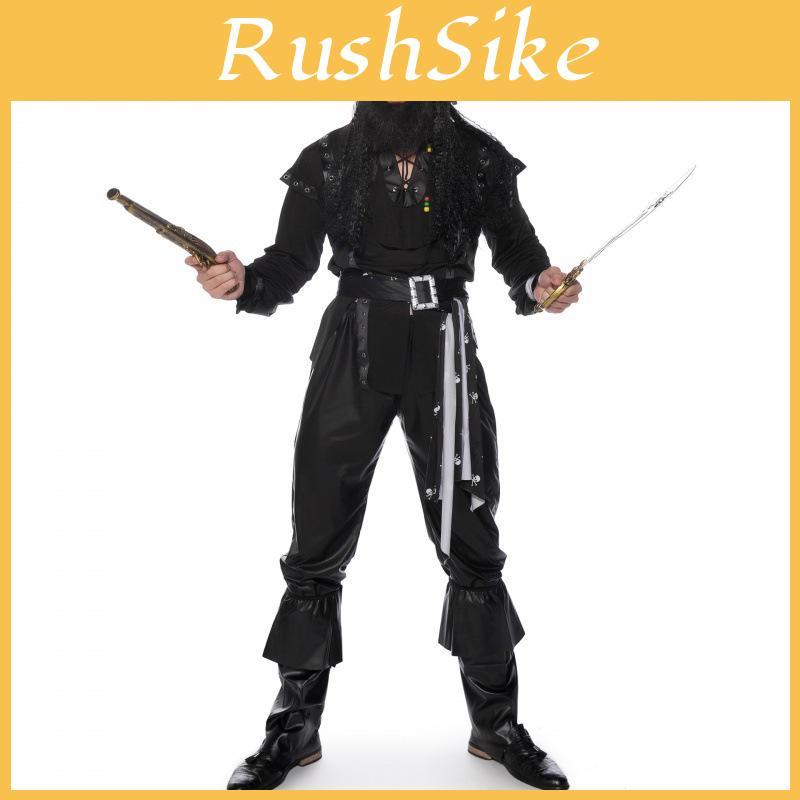 Unique Pirate Themed Costume For Men Featuring Bold Mustache And Eye Patch Design