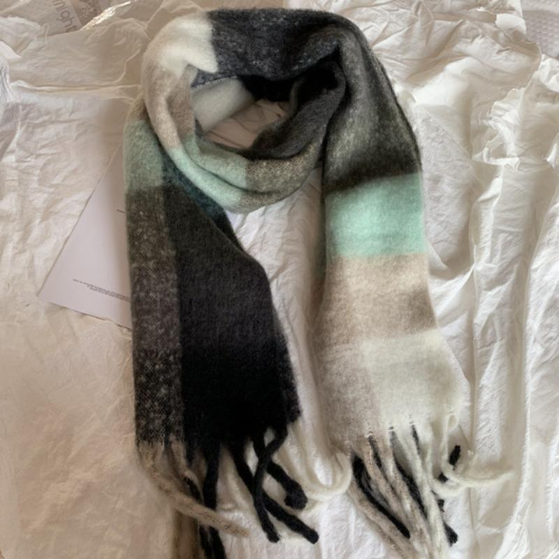 Thickened warm scarf women's winter versatile wool scarf soft waxy lengthened new shawl sense of quality