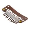 100pcs 6 Teeth Wig Clips 3.2cm U Shape Hair Extension Snap Clips Clamp Firmly Dark Brown for Hat Fixing