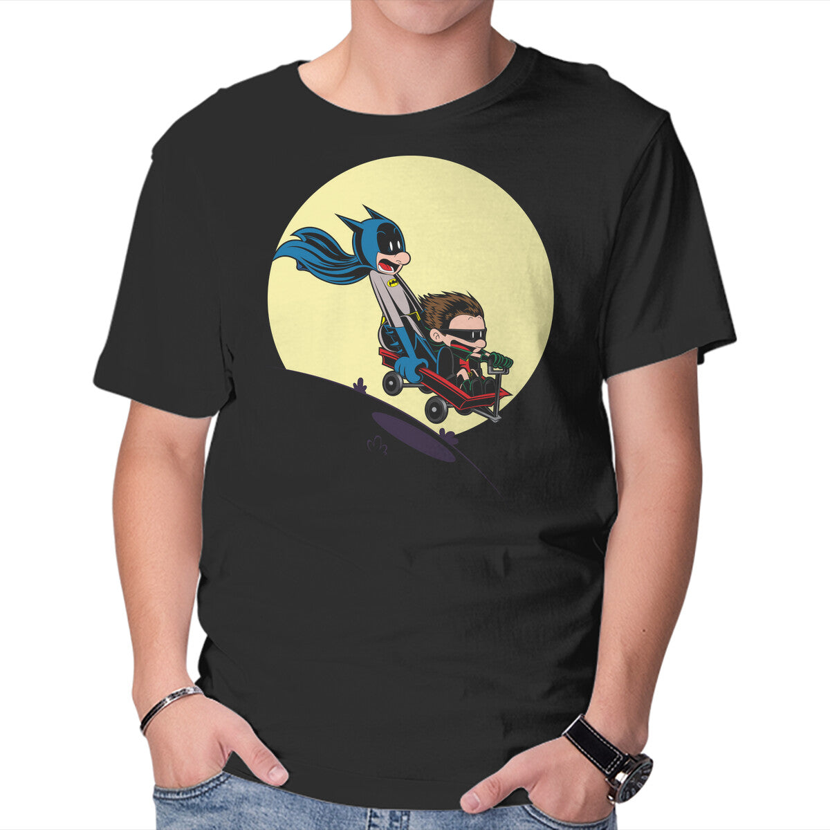 Unisex Crew Neck T-Shirt Scaredy Bat Graphic Short Sleeve Casual Tee M