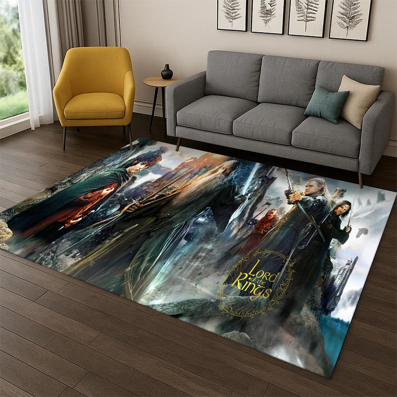 Classic L-Lord of The Rings H-Hobbit Carpet Rug for Bedroom Living Room Sofa Playroom Doormat Home Decor,Kid Area Rug Non-slip