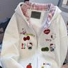 Girls Spring Autumn Korean Block Zip Up Jacket Set Sweet Loose Casual Two Piece Outfit For Big Kids