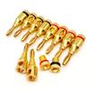 10Pcs 4mm Gold-Plated Banana Plug Adapter Sound Amplifier Cable Wire Audio Speaker Connector Jack Banana Connectors Screw Type