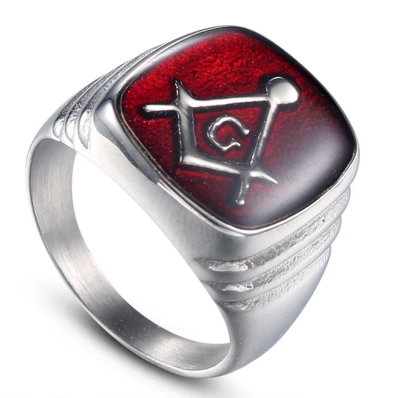2025 Fashion Glue Freemason Ring Personalized Retro Men's Ring Jewelry