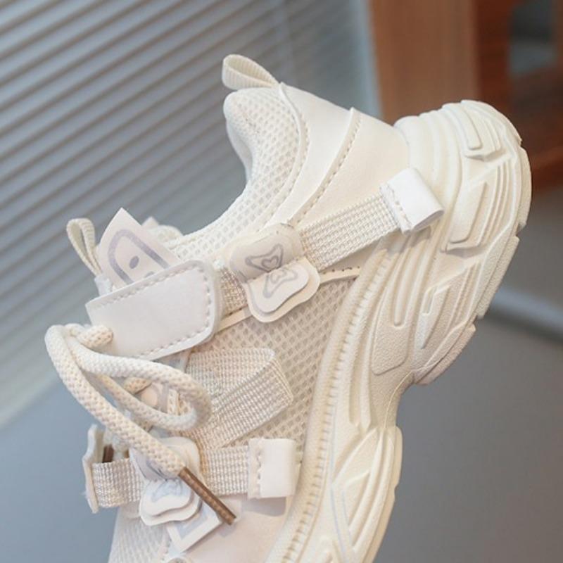 Spring Kids Sneakers Soft Sole Princess Shoes Lightweight White Shoes Fashion Dad Shoes Girls Outdoor Running Shoes