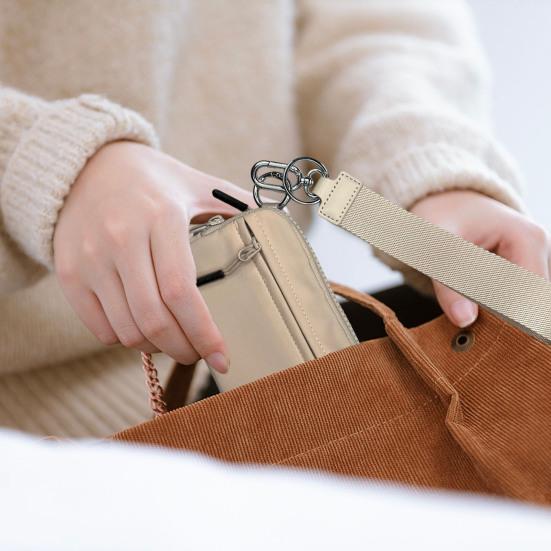 Minimyntveske med håndleddsstropp og rom for flere kortspor Glidelåslukking Bærbar