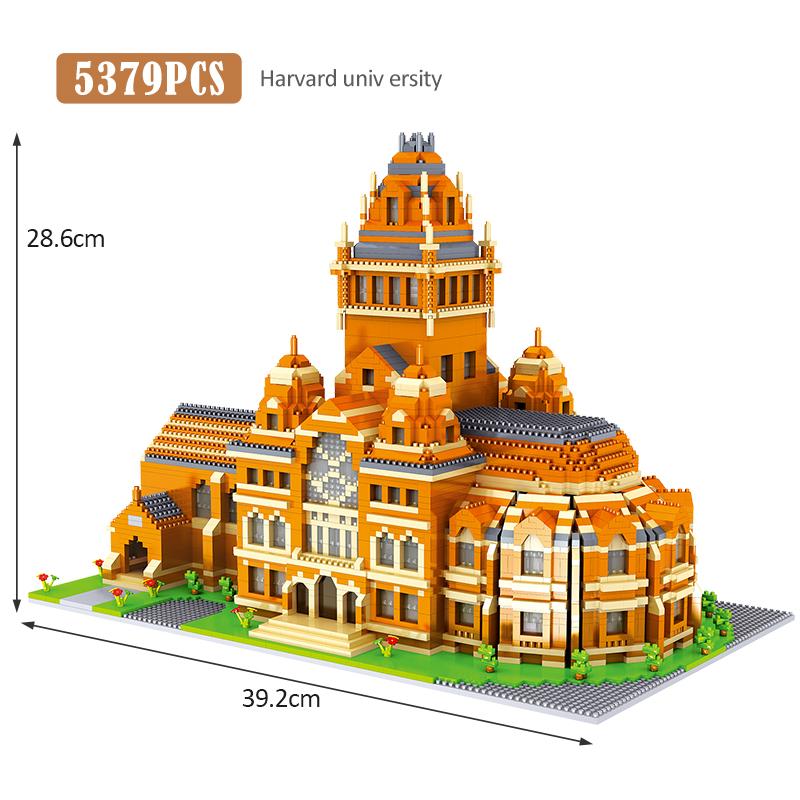 

5379 шт., городские мини-мировые знаменитые школьные серии, архитектурная модель, строительные блоки, развивающие кирпичи, игрушки для детей, подарки