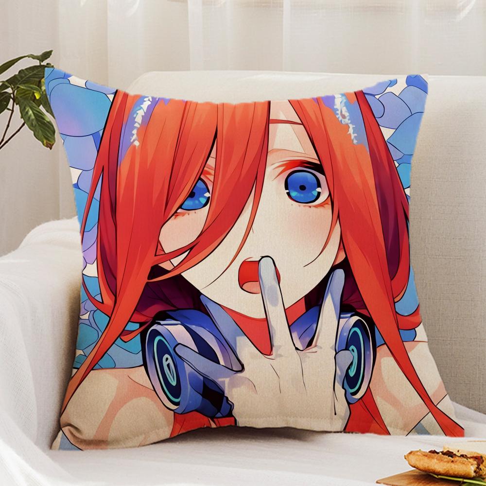 Cute The Q-Quintessential Q-Quintuplets Cushion Cover Premium Comfort Reversible Pillow Cover - Dual - Use Design for Home & Car