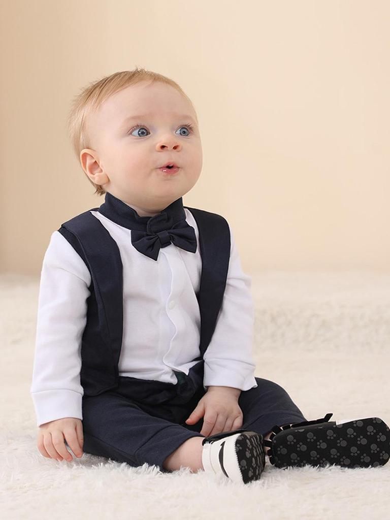 Combinaison à manches longues style smoking pour bébé garçon - Printemps et Automne