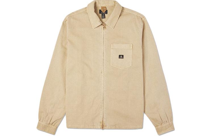 Converse WOVEN ZIPPER Jackets Unisex Khaki Lapel Moderate Other 10022303-A01 M