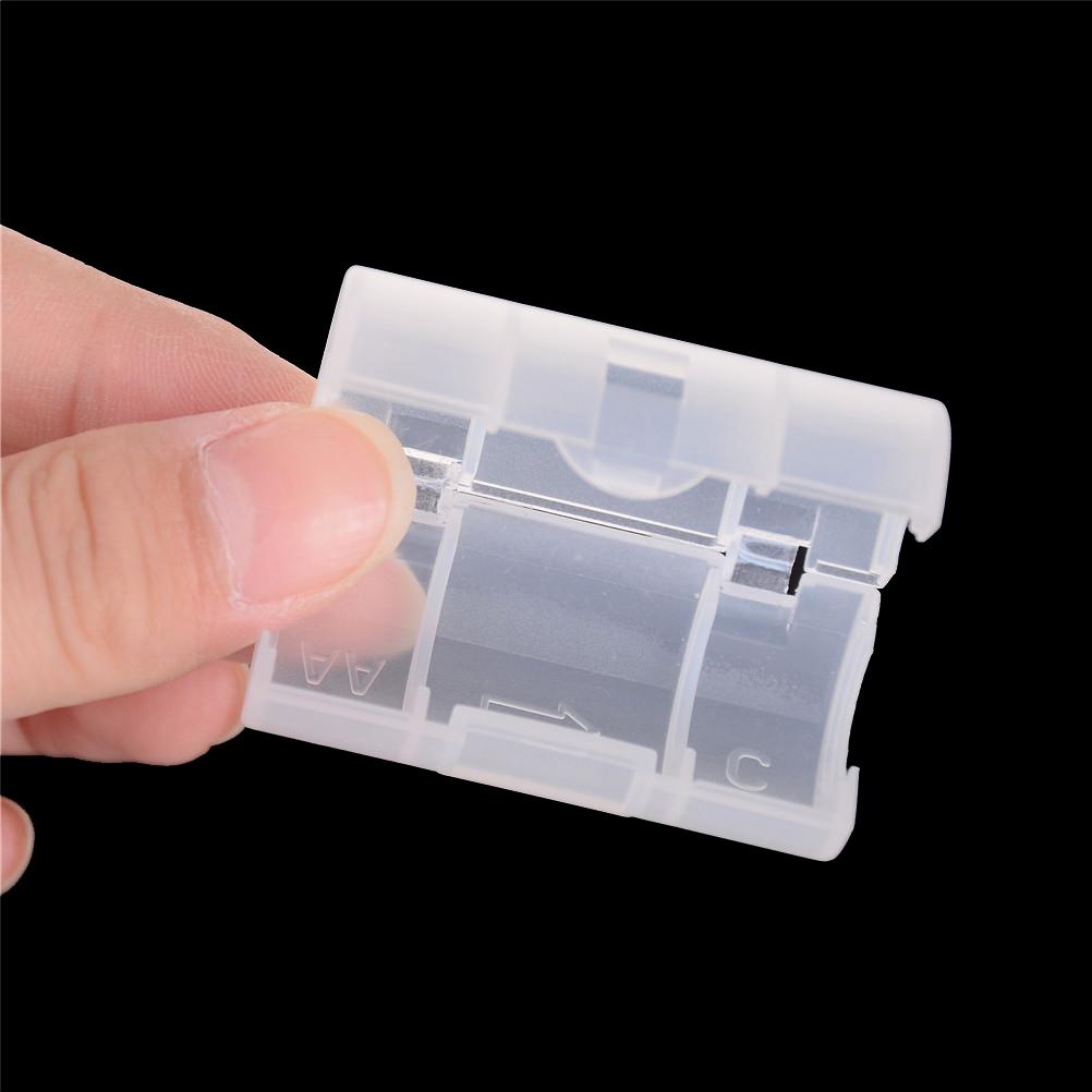 246Pcs Aa Battery To Size C Size Cell Battery Converter Adaptor Holder Case Switcher Translucent Battery Conversion Cartridg
