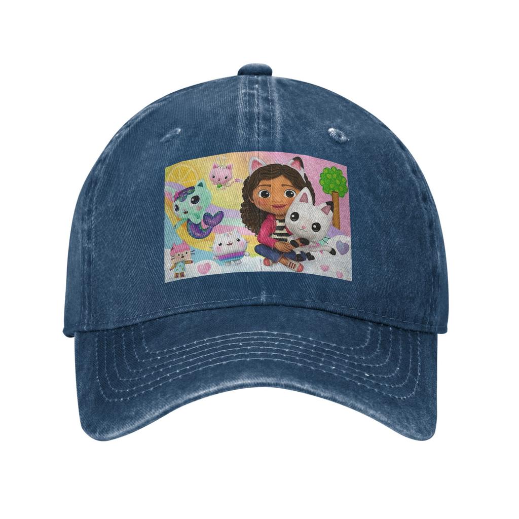 Gabbys Dollhouse Nordic Gabby Cat Pandy Paws Baseball Caps Denim Fabric Hats Adjustable Casquette Hip Hop Baseball Cowboy Hat