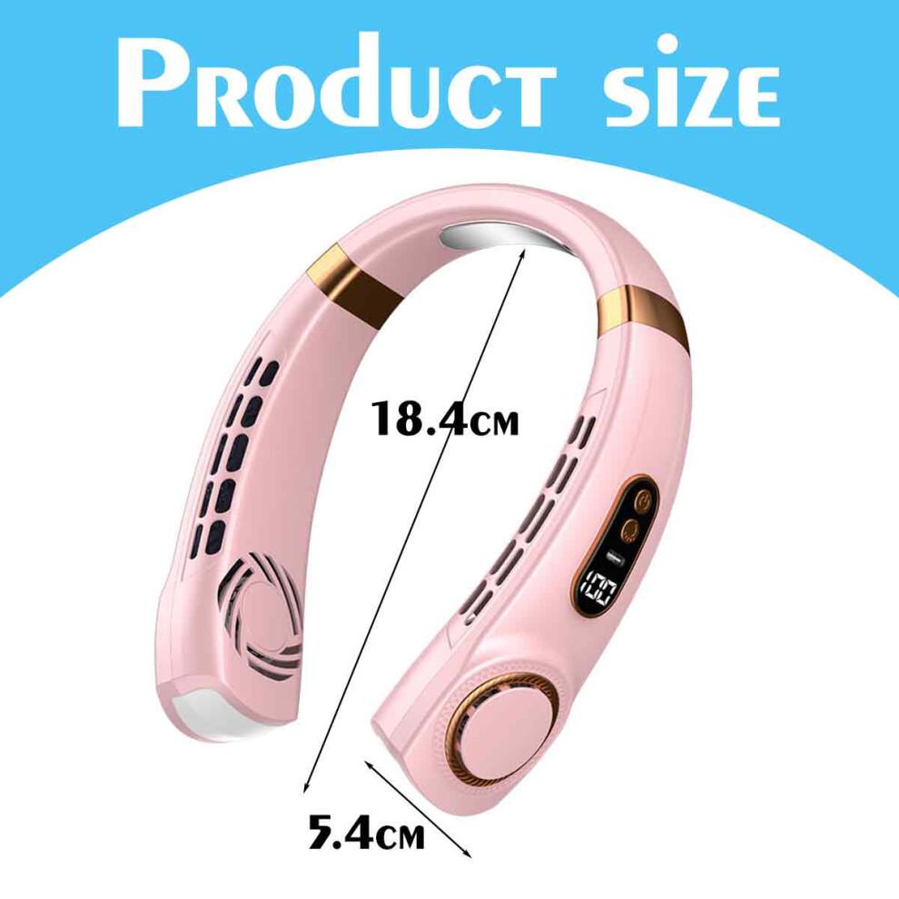 Bladeless Neck Fan with Adjustable Speeds, Rechargeable Battery and LED Display, Portable Neck Fan Featuring 360 Cooling and Ultra-Light Wearable