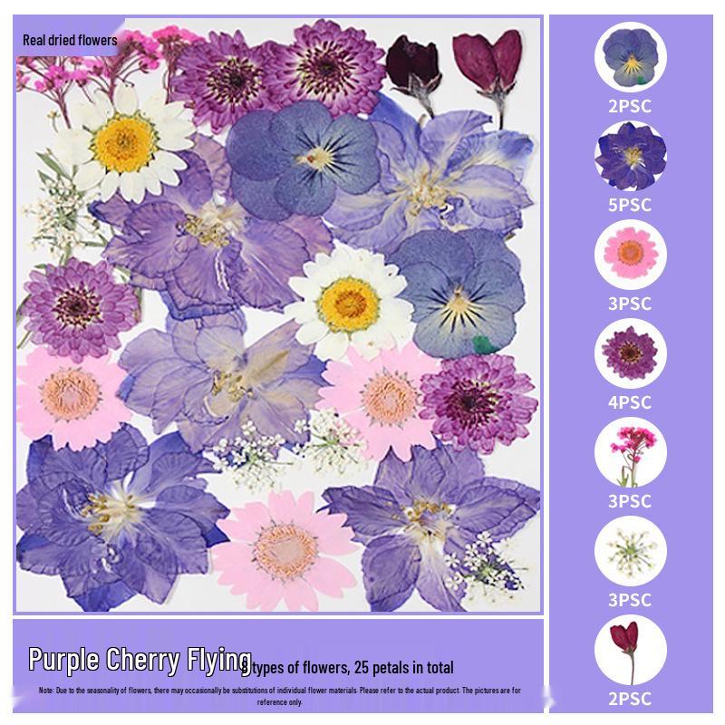 Handmade Resin Pressed Flower Bookmark DIY Kit: Transparent Specimen Stickers & Dried Flowers for Students