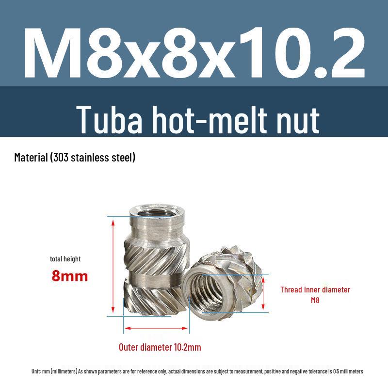 Stainless Steel Pre-embedded Injection Molding Knurled Nut M2M3M4