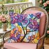 Classic Leaf Glass Cushion Cover Soft Plush Throw Pillow Cover  DoubleSided Decorative Cushion Case  Sofa Bedroom Home Decor