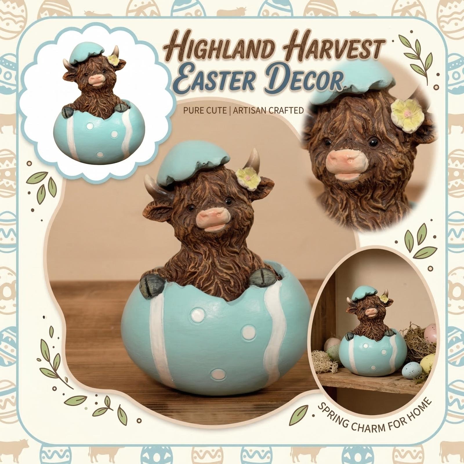 Easter  Cow Resin Home Decor One Size