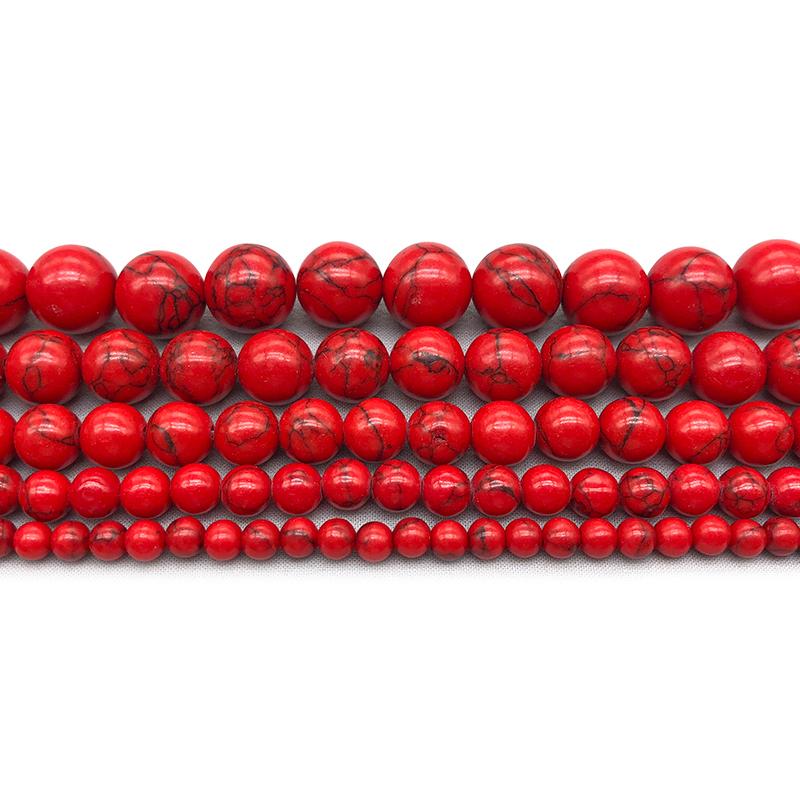 Natural Gemstone Stone Red Turquoise Beads 4 6 8 10mm Loose Spacer Beads for Jewelry Making
