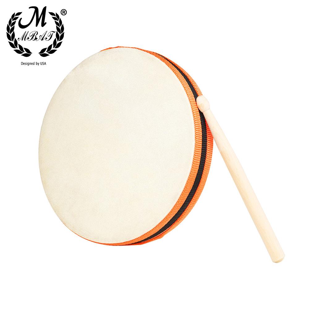 M MBAT Double-sided Sheepskin Tambourine Hand Drum Percussion Instrument Portable Kids Musical Gift Child Educational Toy