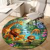 1PC jungle animals Non-Slip Floor Round carpet, Office, family, bedroom, Large Area Rug Indoor Rugs,  Durable Polyester-L0422