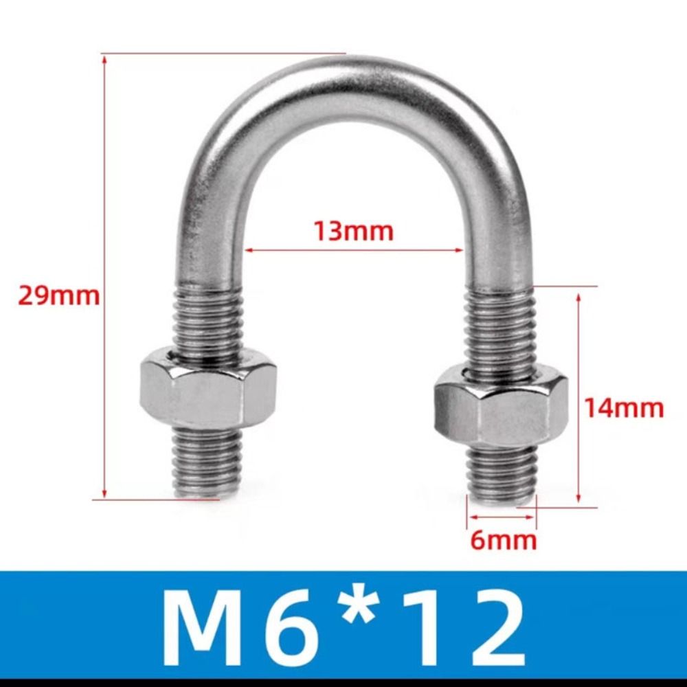 5 buc șuruburi în U din oțel inoxidabil Dimensiune standard de înaltă rezistență pentru țeavă în formă de U Cataramă de fixare în formă de U M6 anti-coroziune