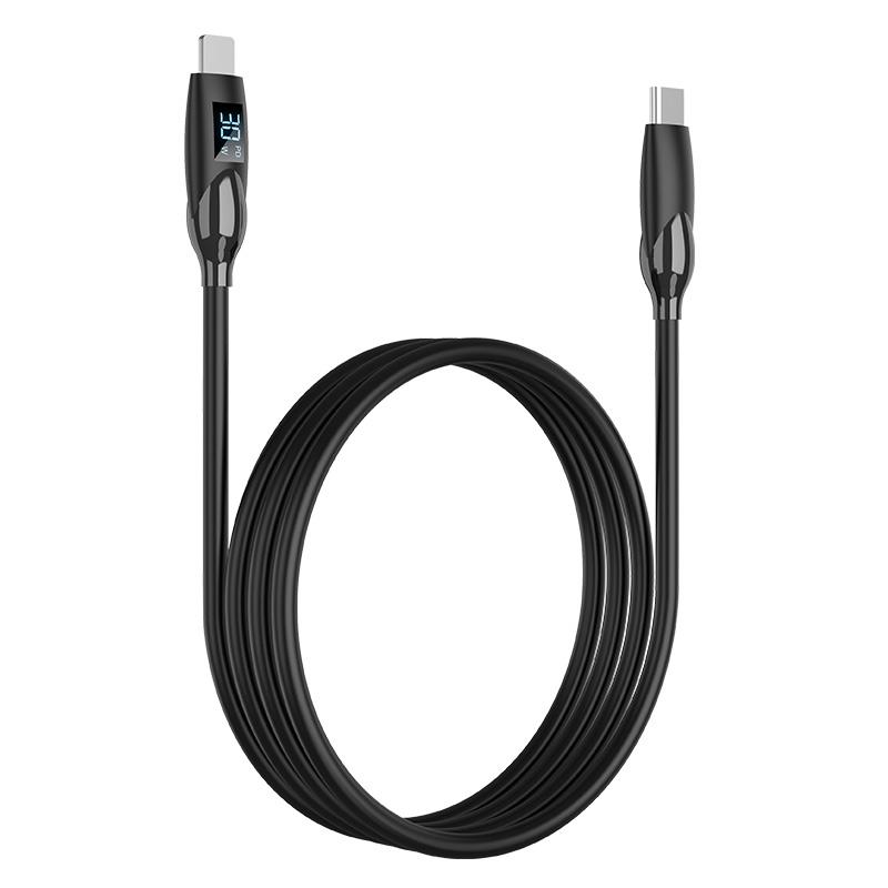 

ENKAY 2m Type-C to Lightning PD 30W Fast Charging Cable LED Display Silicone Charged Data Cord A
