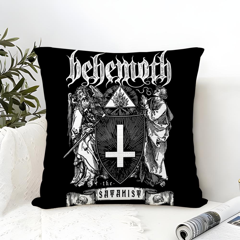 Black Metal Band Behemoth Pillow Case Cotton Linen Fabric Square Zipper Pillowcase Home Decorative Living Room