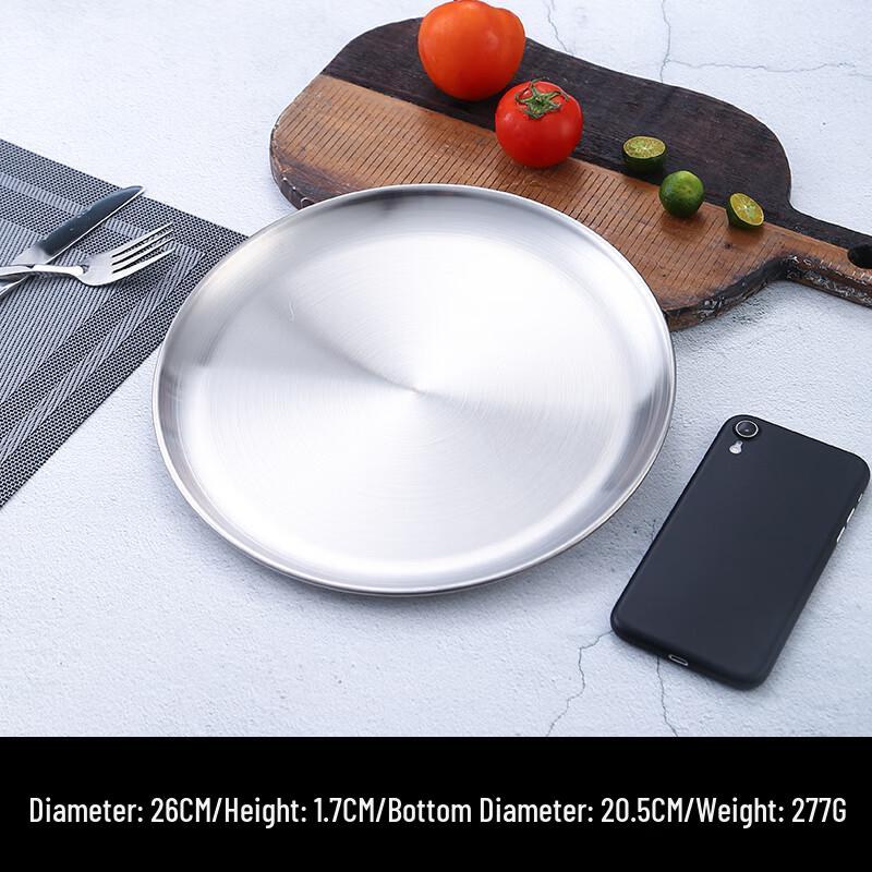 Korean Style Stainless Steel Round Plate Set